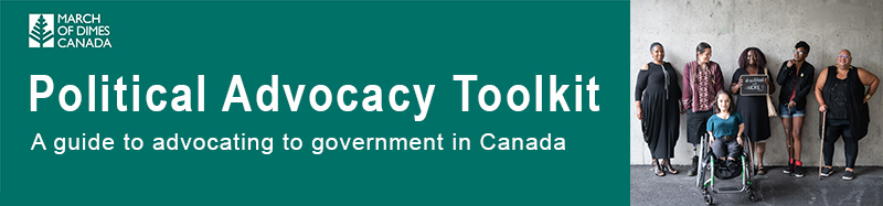 Political Advocacy Toolkit: A guide to advocating to government in Canada (photo 6 people with disabilities by Chona Kasinger)