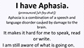I have aphasia wallet card (PDF)