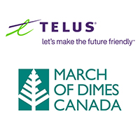 March of Dimes Canada logo and Telus logo