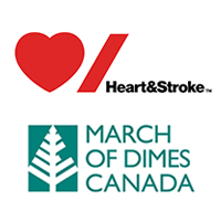 March of Dimes Canada and Heart and Stroke logos