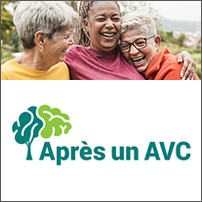 Le logo d’Après un AVC et trois femmes qui rient ensemble