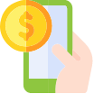 icon of person donating by cellphone