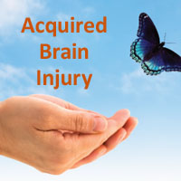 Acquired Brain Injury - cupped hand and butterfly