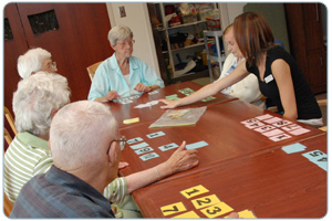 People playing card games 