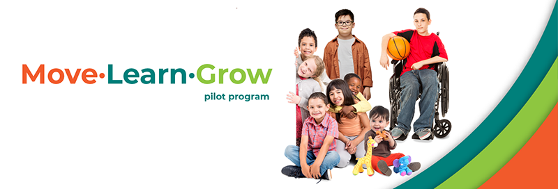 Move Learn Grow pilot program - group of smiling kids from toddler to preteens