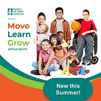 Move Learn Grow pilot program - group of smiling kids from toddlers to preteens