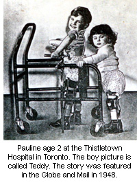 Pauline age 2 at the Thistletown Hospital in Toronto