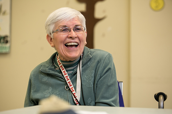 Laughing older woman